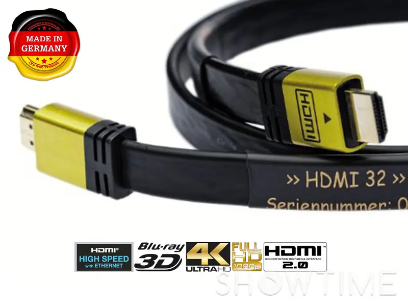 HDMI кабель Silent Wire Series 32 mk3 HDMI-HDMI 1.0m, v2.0, 3D, UltraHD 4K